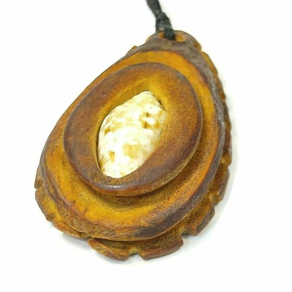 Wooden Keychain Handmade Key Chain Holder w/Shell Key Ring Keyring Gift Unique - Picture 2 of 12